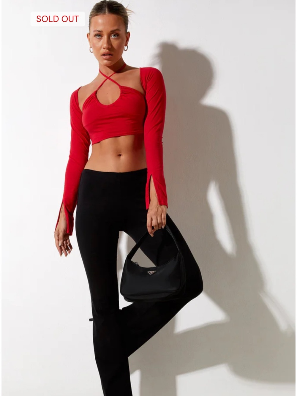 Motel Rocks | Sira Crop Top In Racing Red - Picture 2 of 5